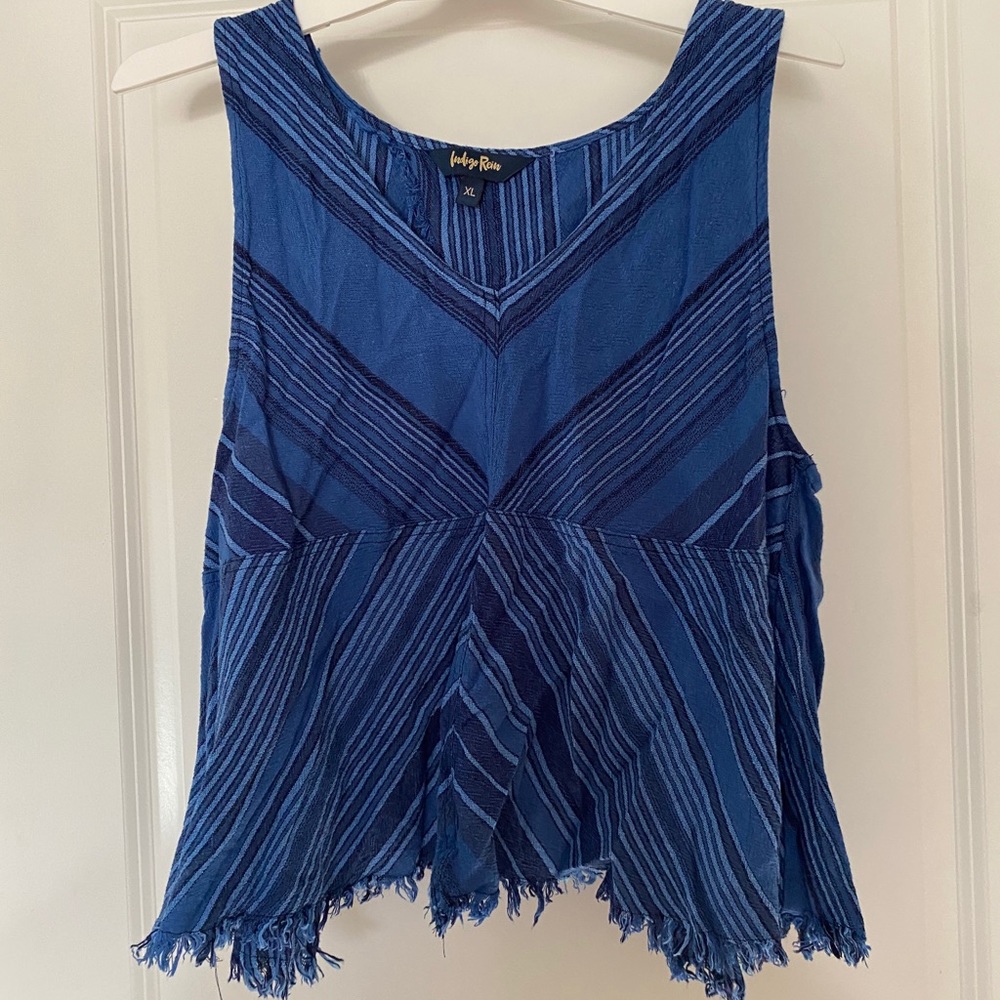 Multi-Blues Open Back Top